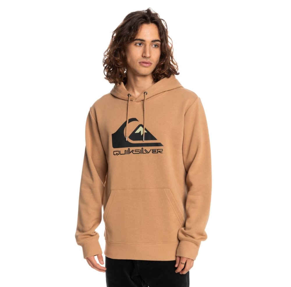 Quiksilver Sudadera con capucha grande con logo de los hombres